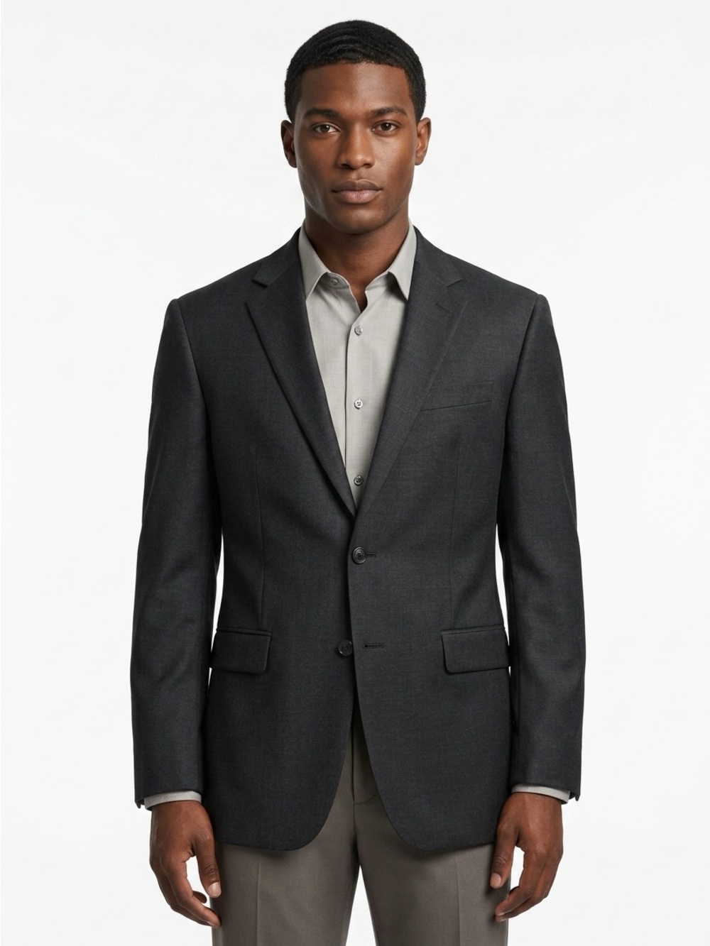 Charles Tyrwhitt Suit Jacket Classic Fit Super 110s Wool Charcoal Grey 42R